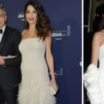 George Clooney and Amal: red carpet with a big belly