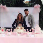 The candy pink baptism of Chloe, the daughter of Guendalina Tavassi