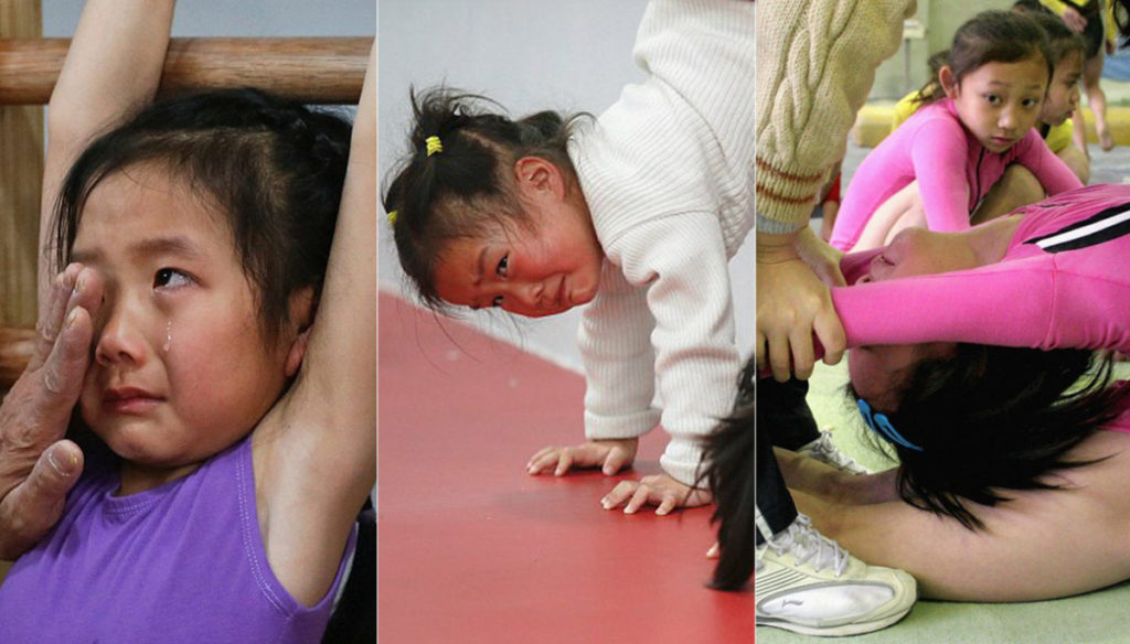 China, pre-Olympics children's torture training