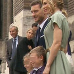 Blasi and Totti excited at the first communion of the children