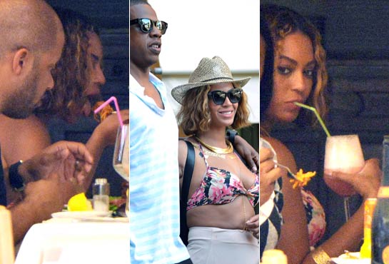 Beyoncé out of shape binges in Portofino. Other than salad