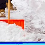 Shoveling the snow eliminating the risk of accidents