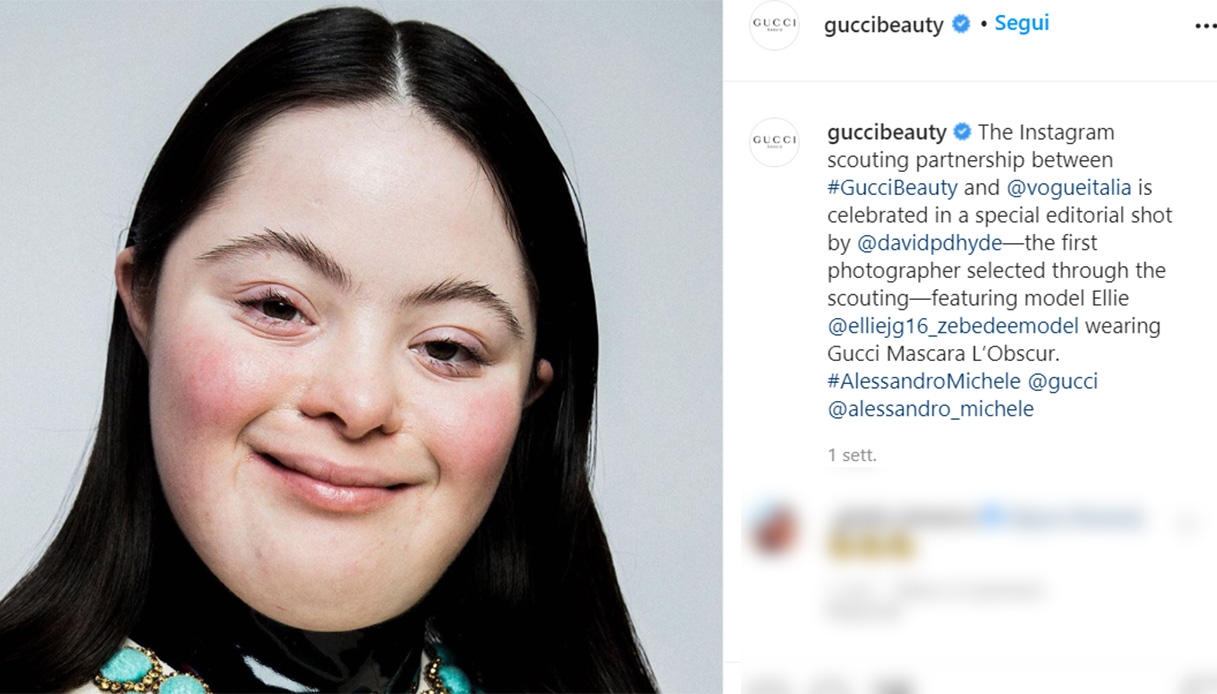 Ellie, first Gucci model with Down syndrome