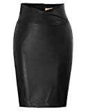 Black faux leather skirt