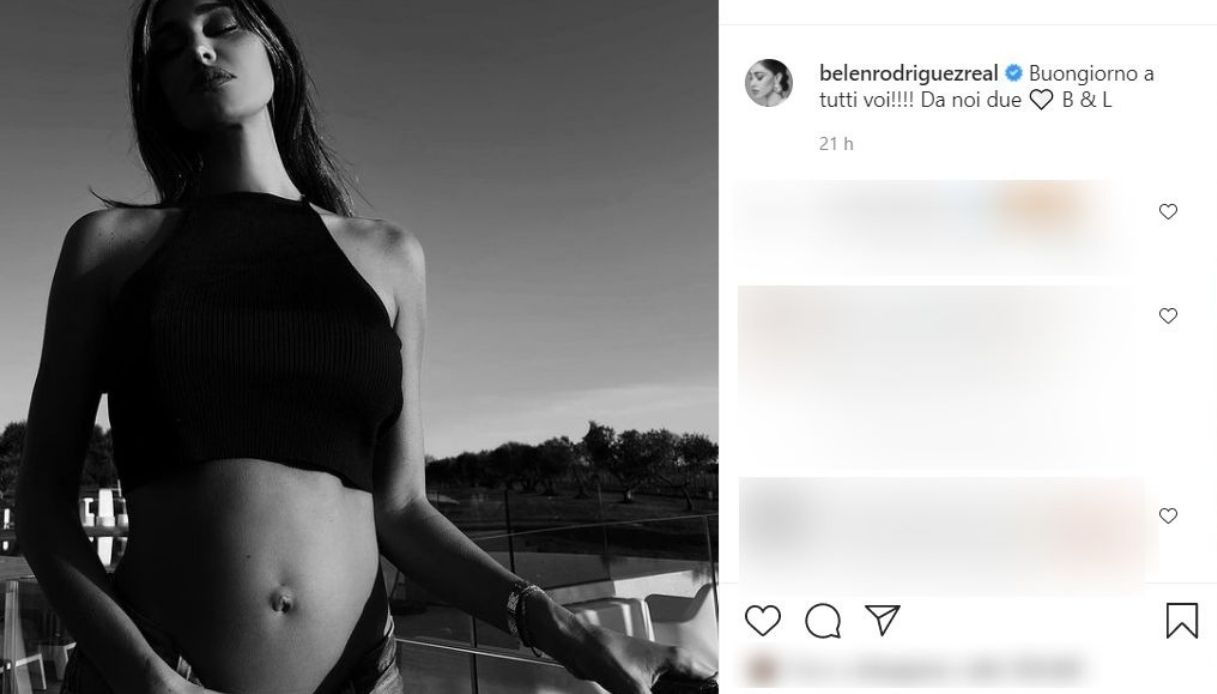 Belen, the photo of the belly on Instagram