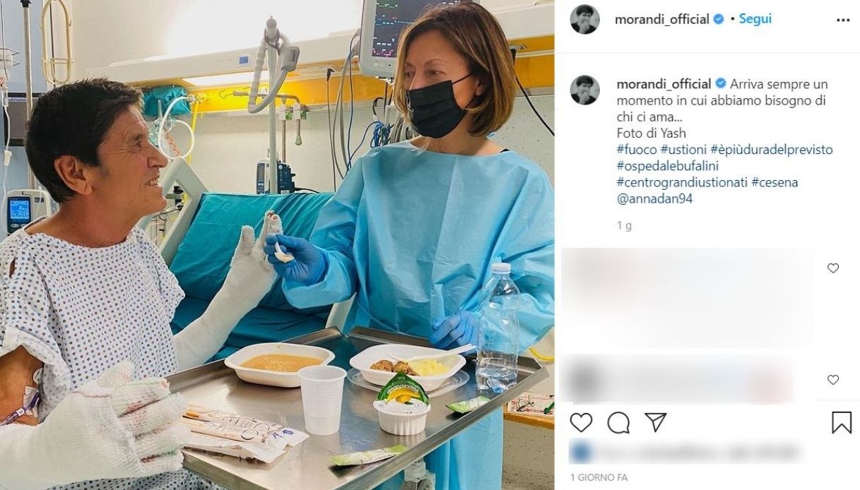 Gianni Morandi, the post on Instagram