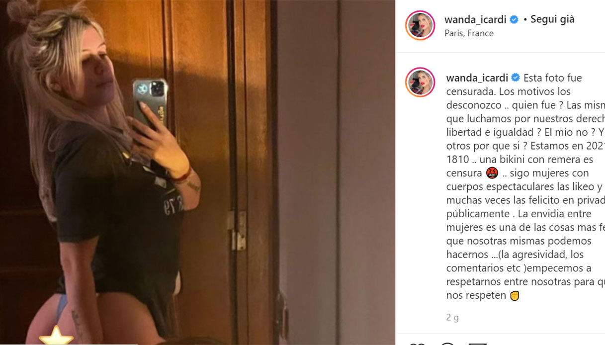 Wanda Nara and the censored photo on Instagram