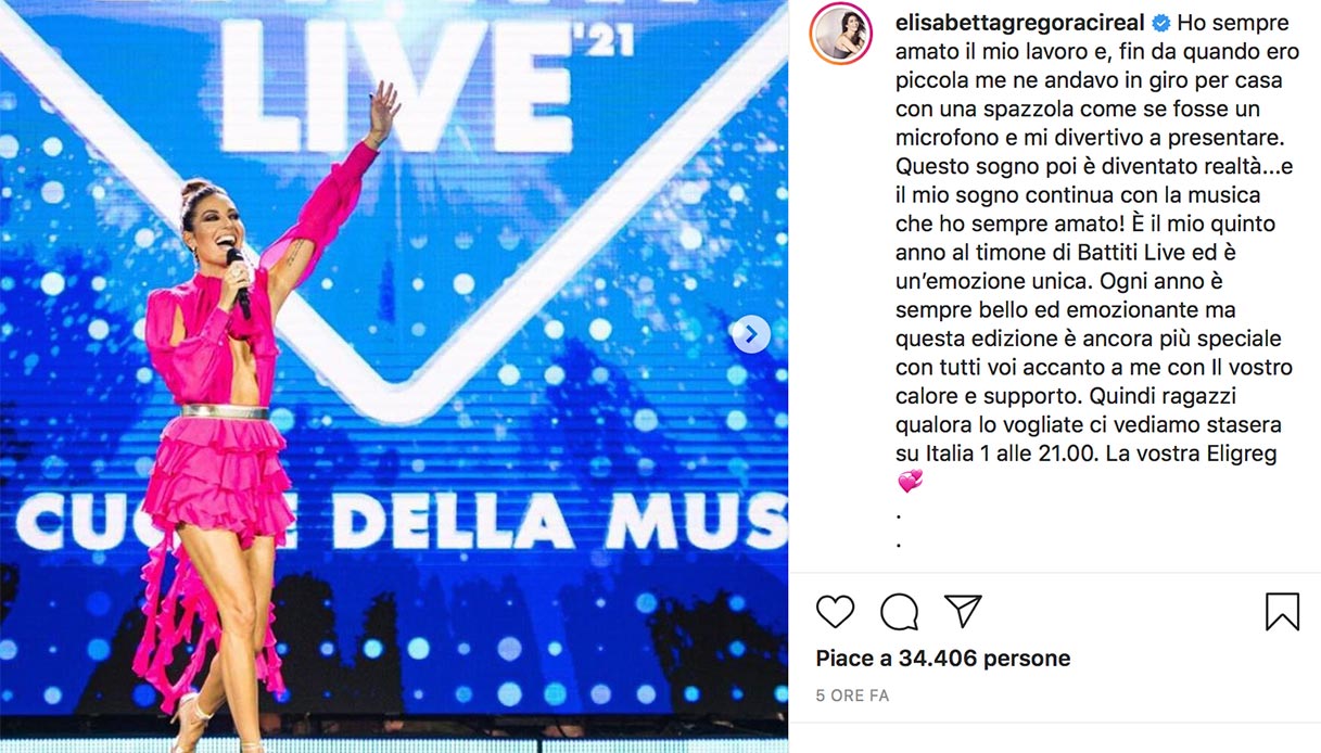 Elisabetta Gregoraci the post on Instagram