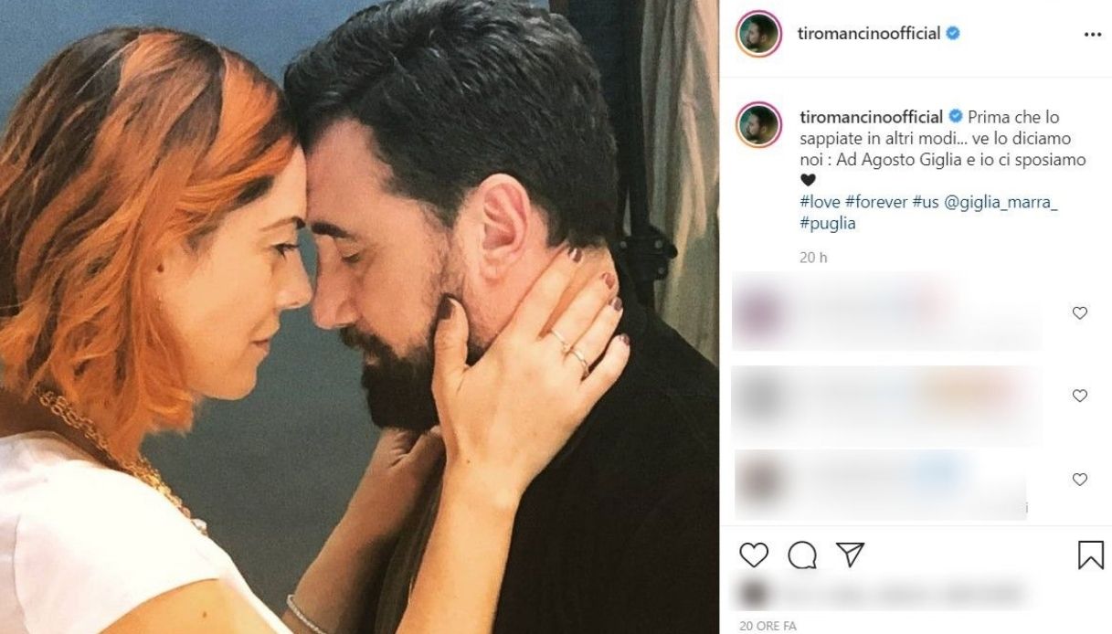 Zampaglione, the post on Instagram wedding announcement