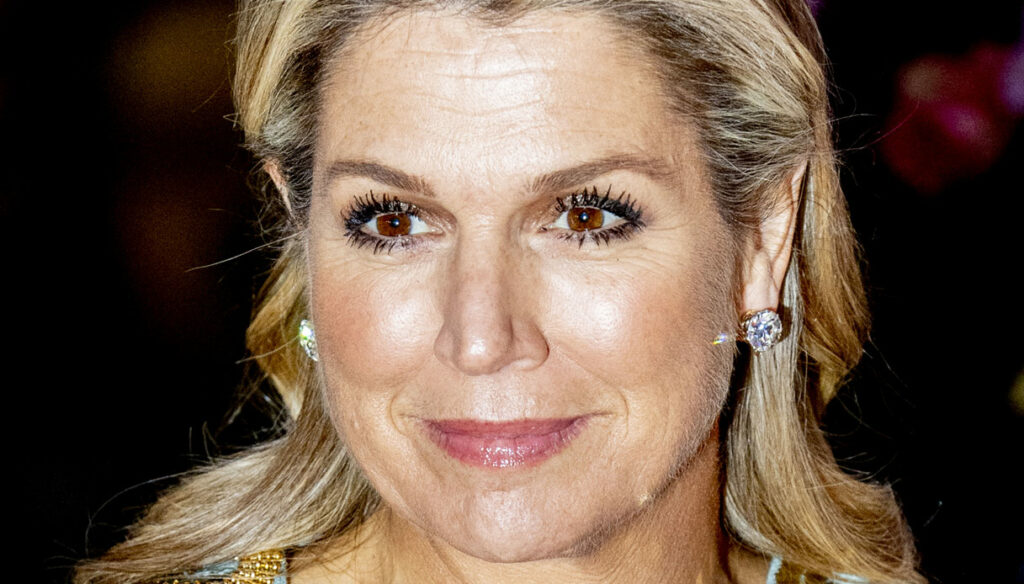 Maxima from Holland dares with the dress with holes that reveals too much