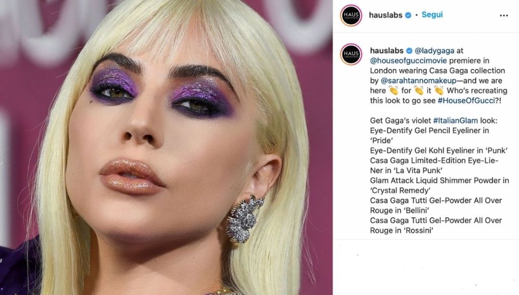 bright purple makeup Lady Gaga