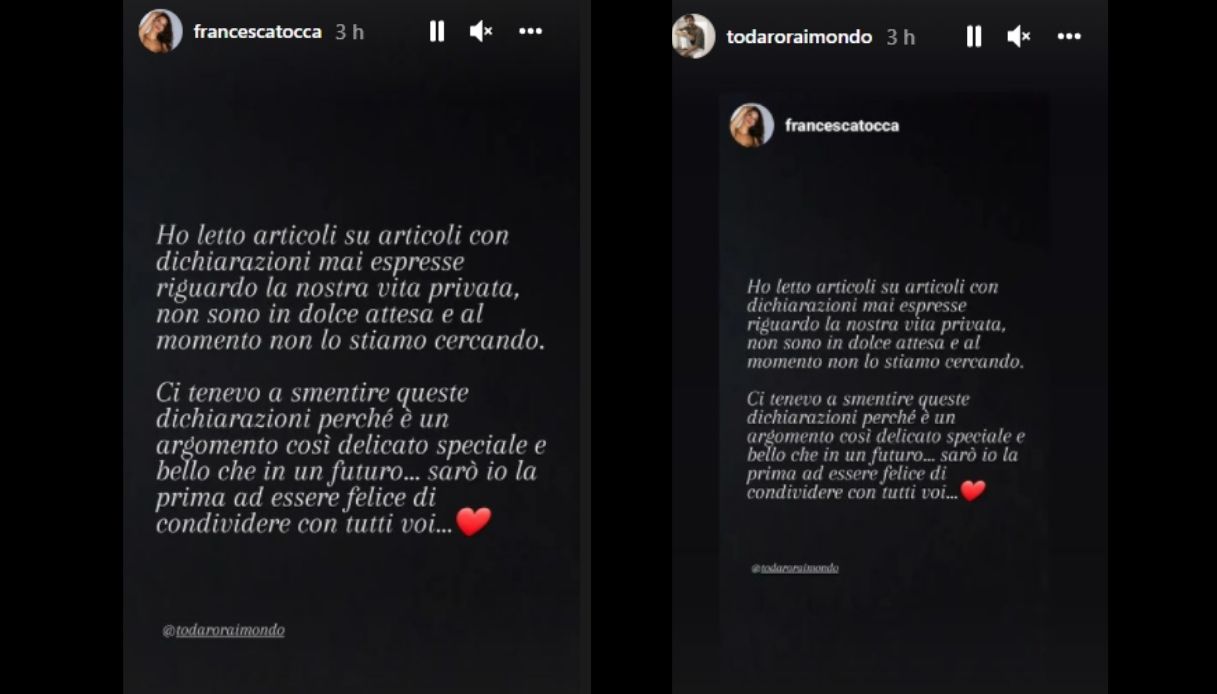 Francesca Tocca and Raimondo Todaro Instagram