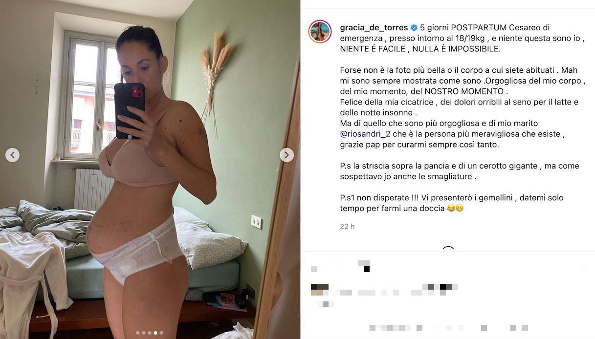 Gracia De Torres, the beautiful message after childbirth