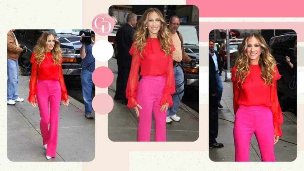 Pink and red is the color combination that you will have to wear in spring!