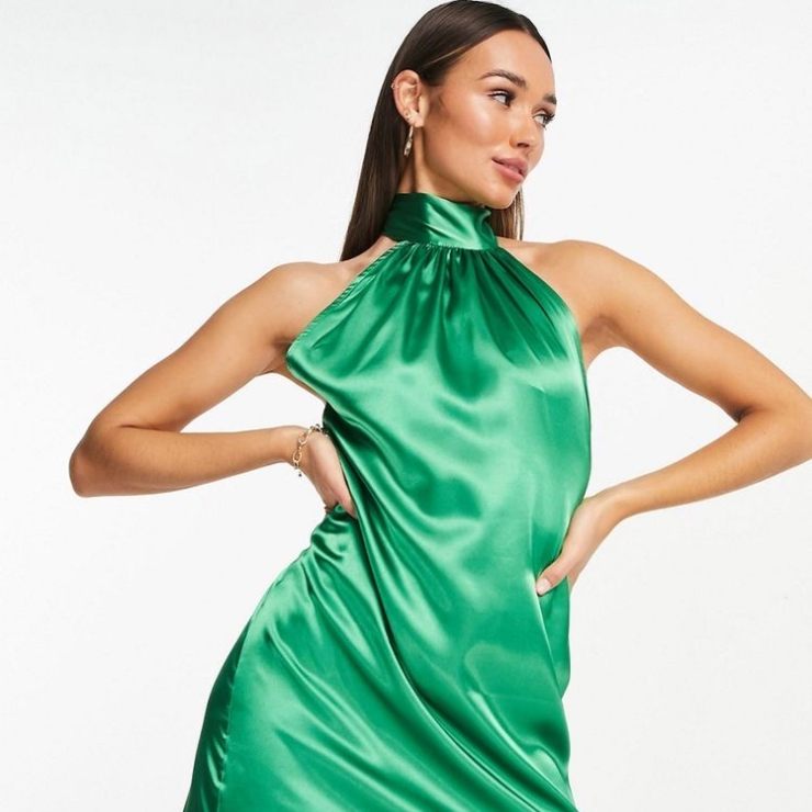 Green satin dress 11-5-22.