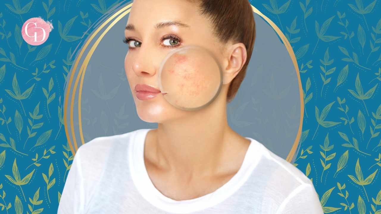 woman with makeup scar