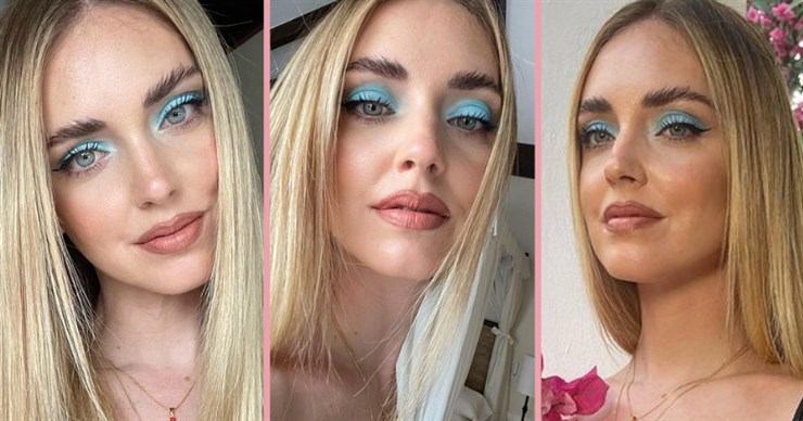 Chiara Ferragni blue eye makeup