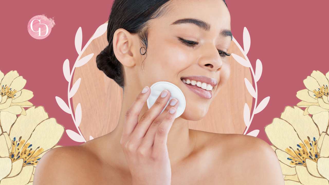 woman follows skin care routine 