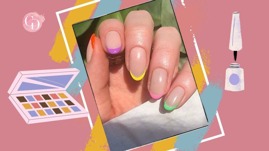 french manicure arcobaleno