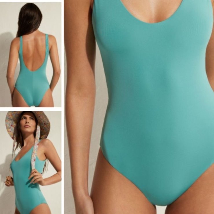 Water green one-piece swimsuit 2-8-22