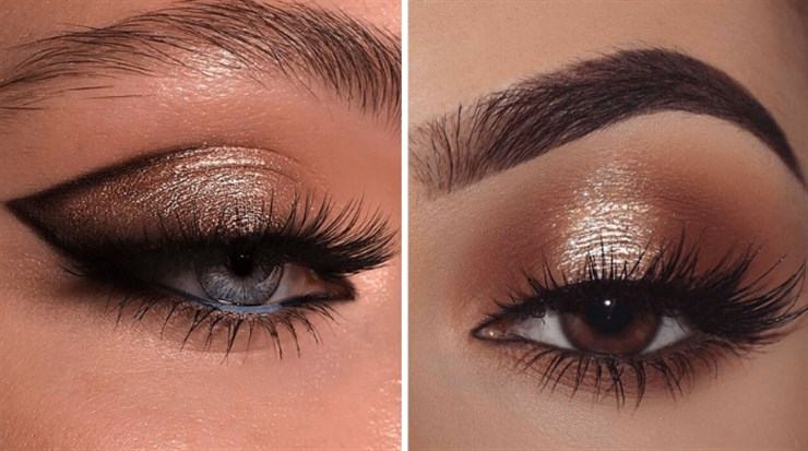 gold and brown eye makeup
