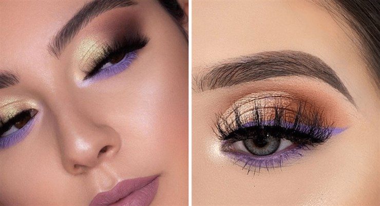 gold and purple eye makeup
