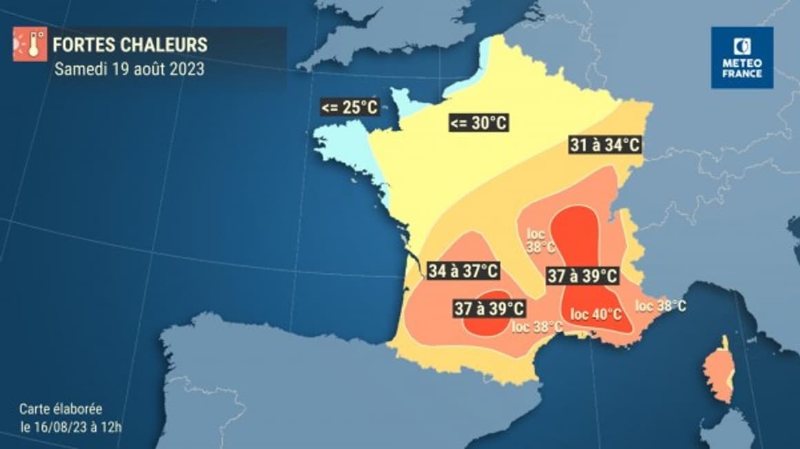 Temperatures in France announced for August 19, 2023