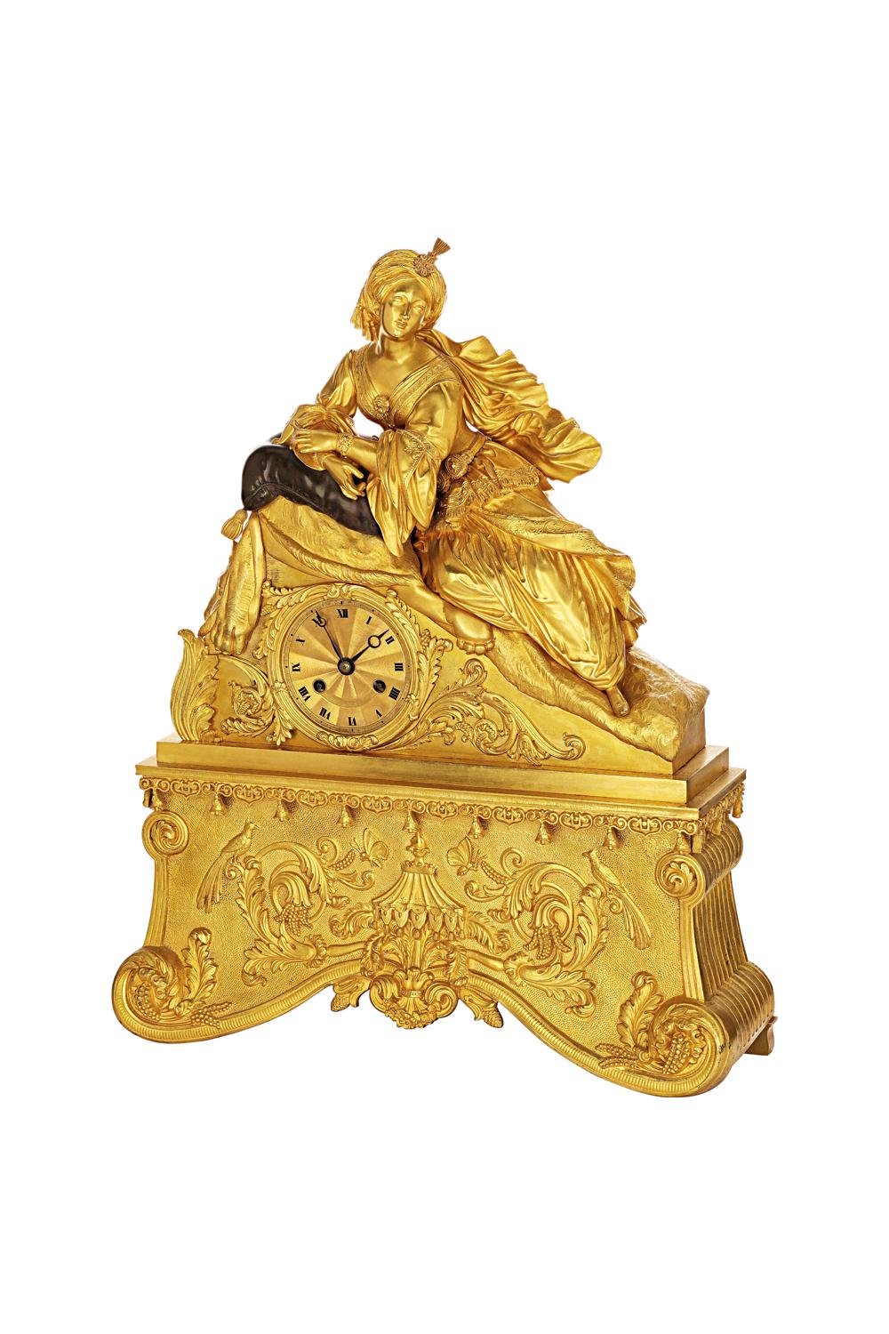 Mantel clock with the figure of a young noble Turkish woman