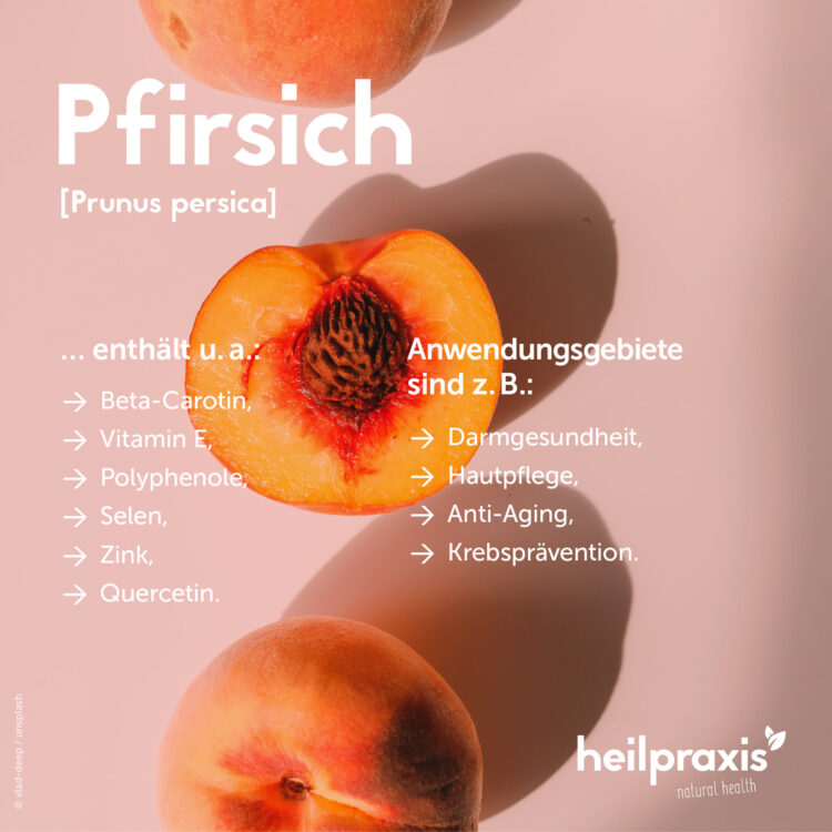 Overview of the most important ingredients and areas of application of peach