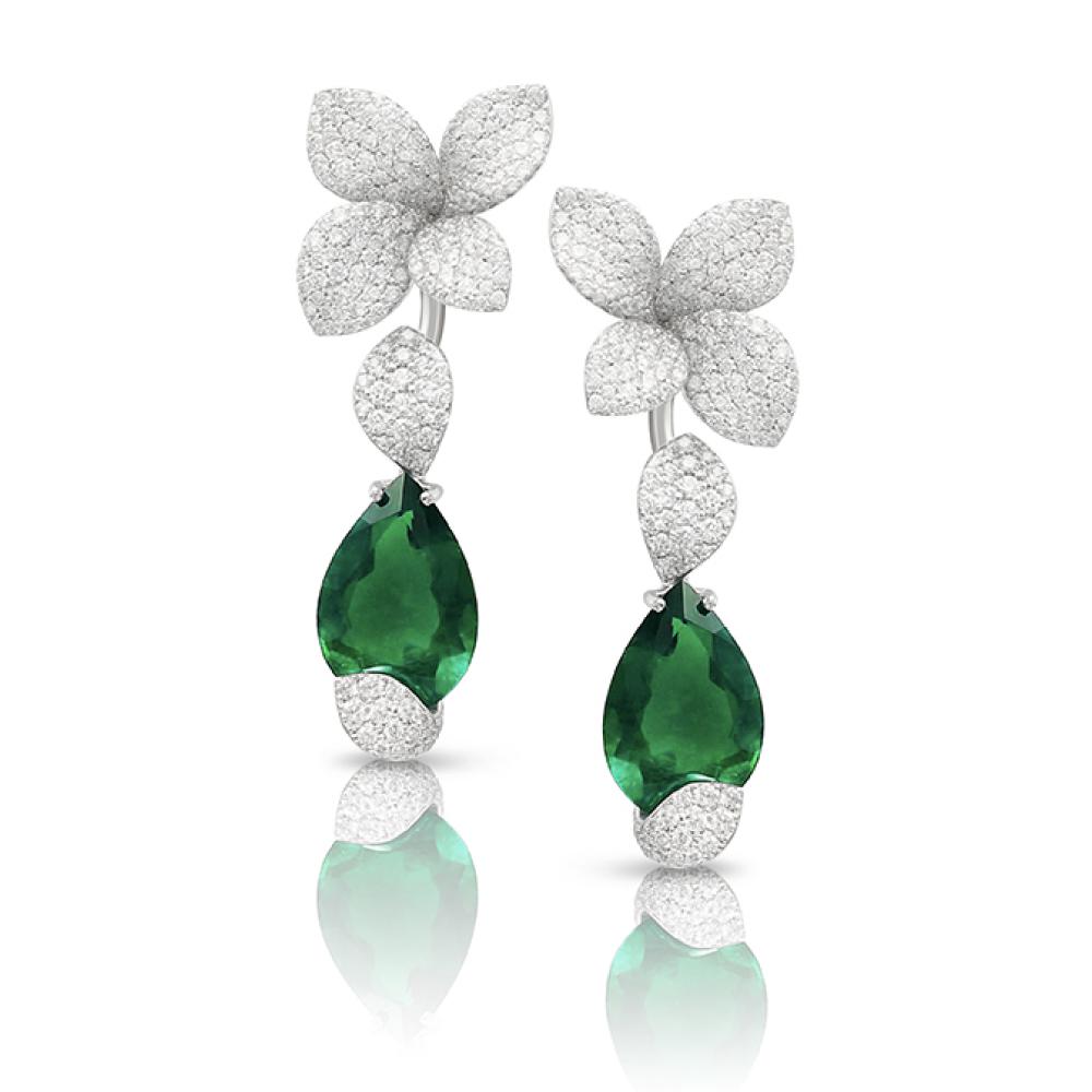 Earrings with emeralds and diamonds, Giardini Segreti Haute Couture, price on request (Mercury, Vremena Goda Galleries)
