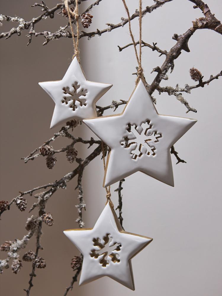 Set of Christmas tree decorations Winter stars from the New Year Essential collection, Tkano, RUB 1,267.  (tkano.ru)