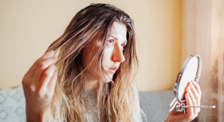 Just 5 minutes a day is enough and your hair will stop becoming greasy.  The hat trick is a hit
