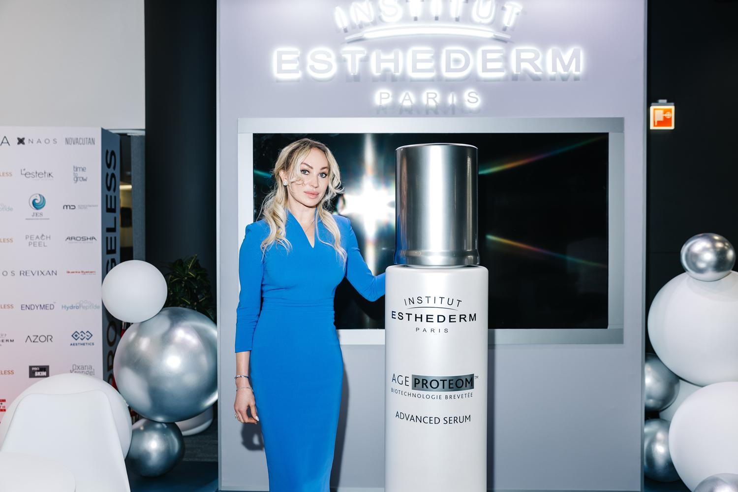 Alena Syromytskaya, Russian and international expert, dermatovenerologist, cosmetologist, founder and chief physician of the Professional cosmetology clinic, founder of the Academy Advance Professional UCC and the Pro-Ageless congress next to the Age Proteom stand from Institut Esthederm
