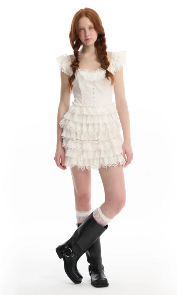 Mini dress with lace, Masterpeace, 45,000 rubles (masterpeace.ru)